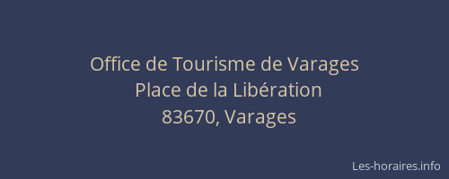 Office de Tourisme de Varages