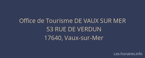 Office de Tourisme DE VAUX SUR MER