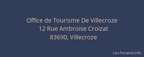 Office de Tourisme De Villecroze