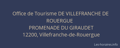 Office de Tourisme DE VILLEFRANCHE DE ROUERGUE