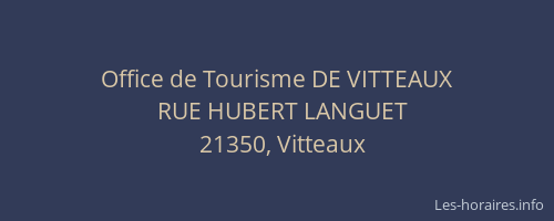 Office de Tourisme DE VITTEAUX