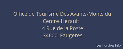 Office de Tourisme Des Avants-Monts du Centre-Herault