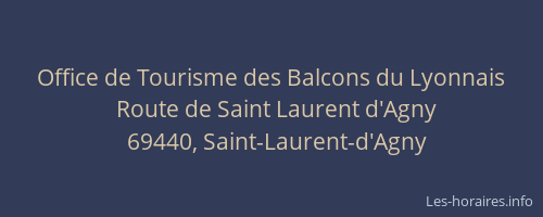 Office de Tourisme des Balcons du Lyonnais