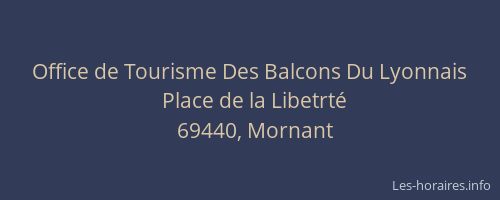 Office de Tourisme Des Balcons Du Lyonnais