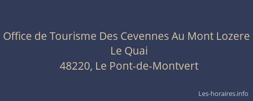 Office de Tourisme Des Cevennes Au Mont Lozere