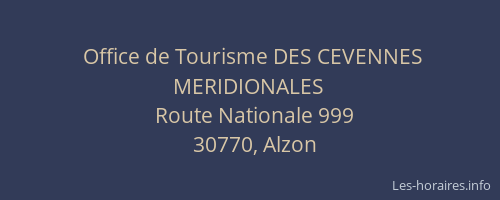Office de Tourisme DES CEVENNES MERIDIONALES