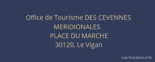 Office de Tourisme DES CEVENNES MERIDIONALES