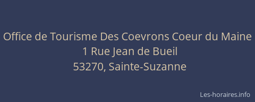 Office de Tourisme Des Coevrons Coeur du Maine