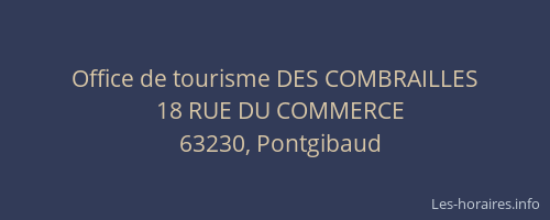 Office de tourisme DES COMBRAILLES