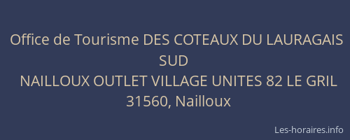 Office de Tourisme DES COTEAUX DU LAURAGAIS SUD