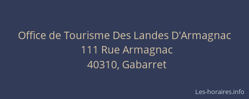 Office de Tourisme Des Landes D'Armagnac