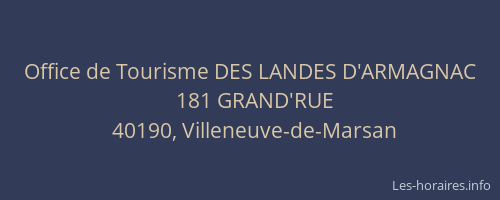 Office de Tourisme DES LANDES D'ARMAGNAC