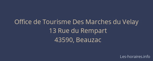 Office de Tourisme Des Marches du Velay