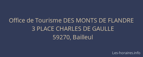 Office de Tourisme DES MONTS DE FLANDRE
