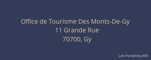 Office de Tourisme Des Monts-De-Gy