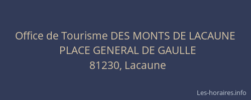Office de Tourisme DES MONTS DE LACAUNE