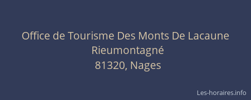 Office de Tourisme Des Monts De Lacaune