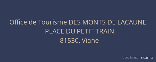 Office de Tourisme DES MONTS DE LACAUNE