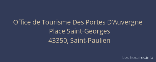 Office de Tourisme Des Portes D’Auvergne