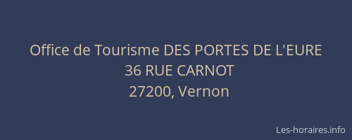 Office de Tourisme DES PORTES DE L'EURE