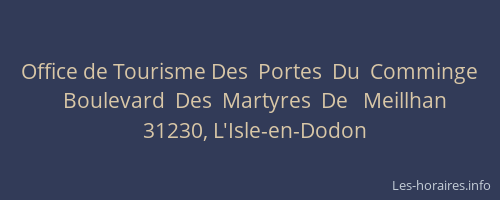 Office de Tourisme Des  Portes  Du  Comminge