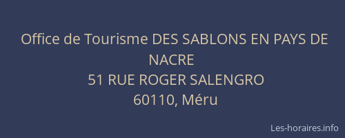 Office de Tourisme DES SABLONS EN PAYS DE NACRE