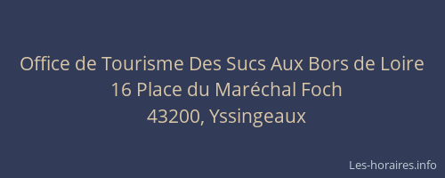 Office de Tourisme Des Sucs Aux Bors de Loire