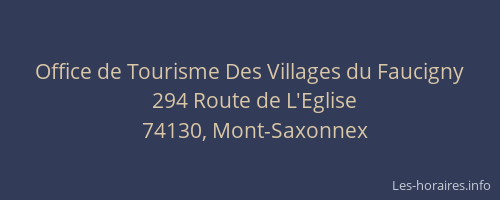 Office de Tourisme Des Villages du Faucigny