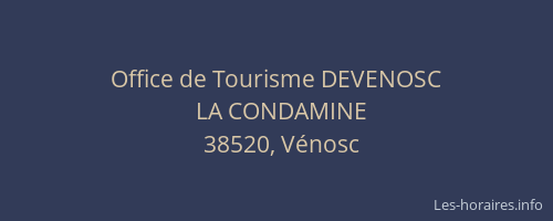 Office de Tourisme DEVENOSC