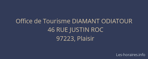Office de Tourisme DIAMANT ODIATOUR