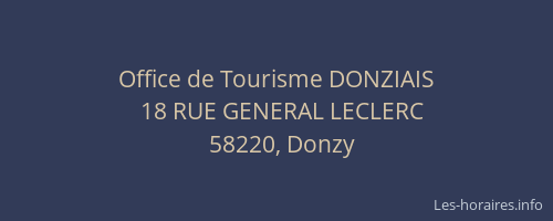 Office de Tourisme DONZIAIS