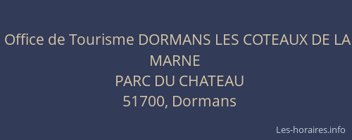 Office de Tourisme DORMANS LES COTEAUX DE LA MARNE
