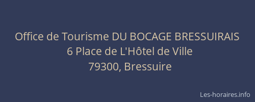 Office de Tourisme DU BOCAGE BRESSUIRAIS