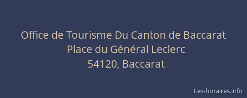 Office de Tourisme Du Canton de Baccarat