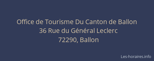Office de Tourisme Du Canton de Ballon