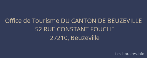 Office de Tourisme DU CANTON DE BEUZEVILLE