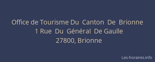 Office de Tourisme Du  Canton  De  Brionne
