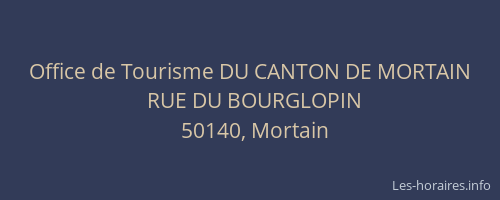 Office de Tourisme DU CANTON DE MORTAIN