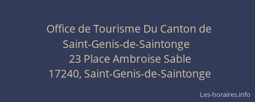 Office de Tourisme Du Canton de Saint-Genis-de-Saintonge