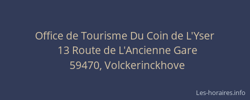 Office de Tourisme Du Coin de L'Yser