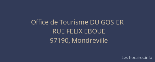 Office de Tourisme DU GOSIER