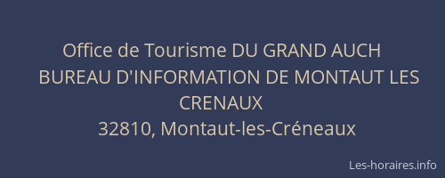 Office de Tourisme DU GRAND AUCH