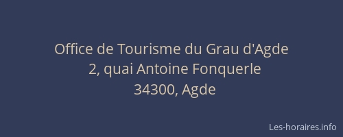 Office de Tourisme du Grau d'Agde