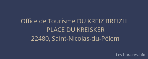 Office de Tourisme DU KREIZ BREIZH