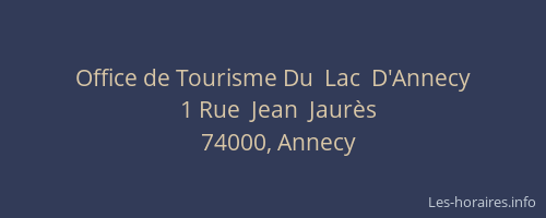 Office de Tourisme Du  Lac  D'Annecy