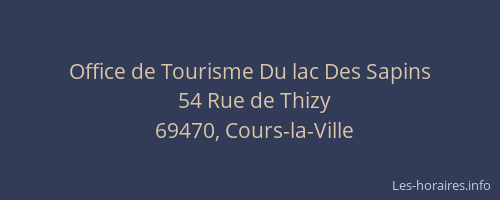 Office de Tourisme Du lac Des Sapins