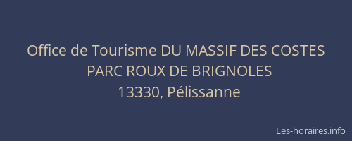 Office de Tourisme DU MASSIF DES COSTES