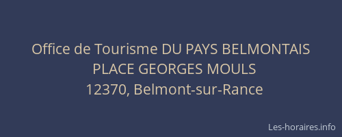Office de Tourisme DU PAYS BELMONTAIS