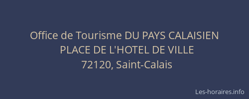 Office de Tourisme DU PAYS CALAISIEN