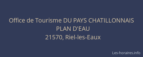 Office de Tourisme DU PAYS CHATILLONNAIS